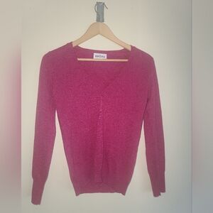Brora Scottish Cashmere Pink V-Neck Sweater Size 8